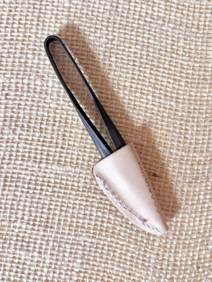 Black Steel Yarn Snips with Leather Point Protector - Made X Hudson