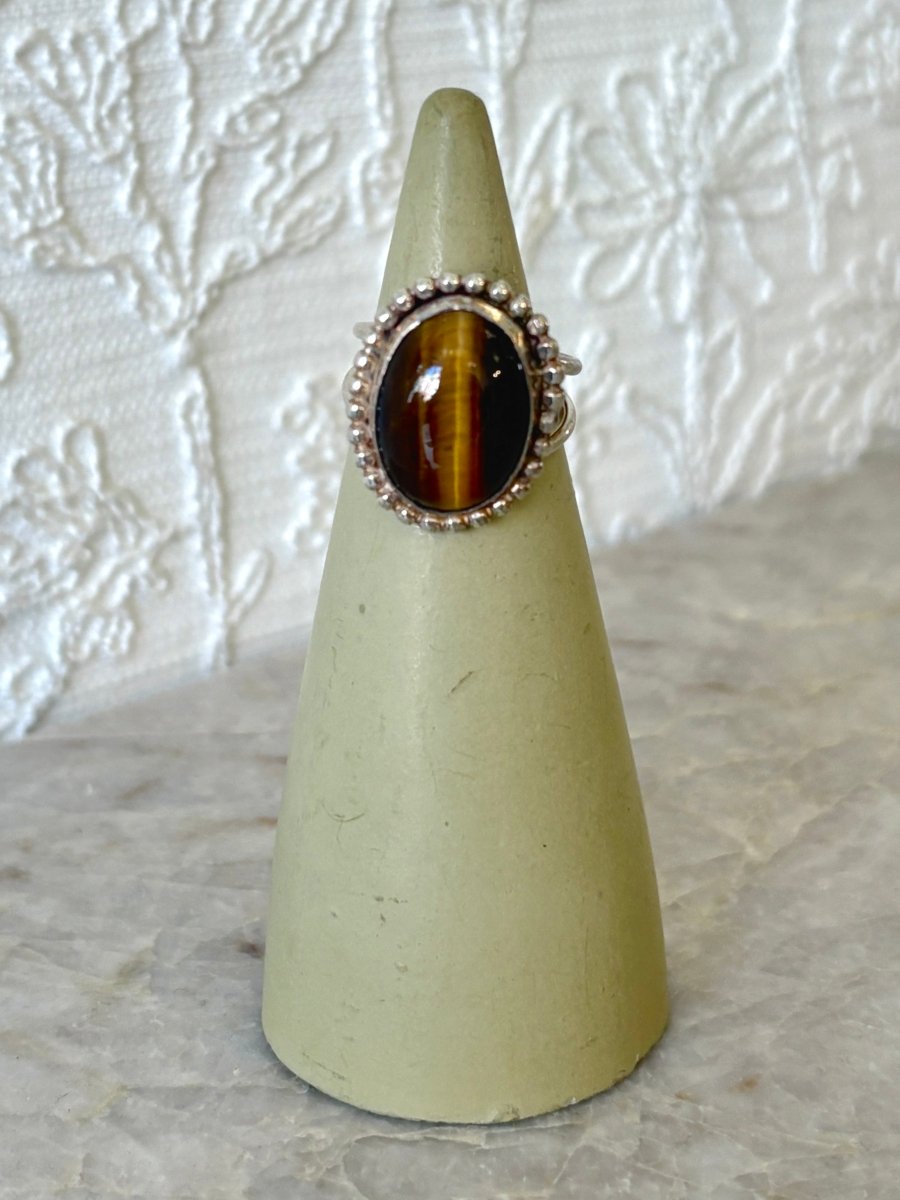 Handmade Sterling Silver & Tigers Eye Stone Ring - Made X Hudson