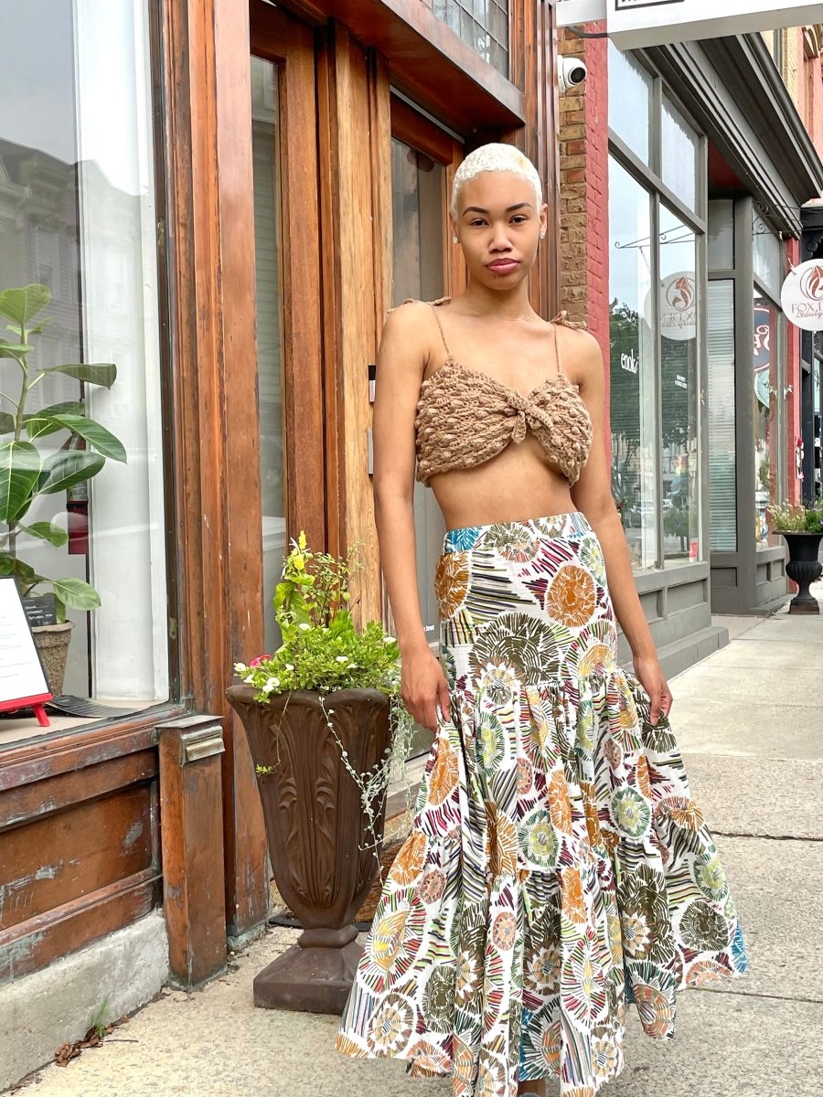 Mexican Print Cotton Maxi Skirt - Made X Hudson