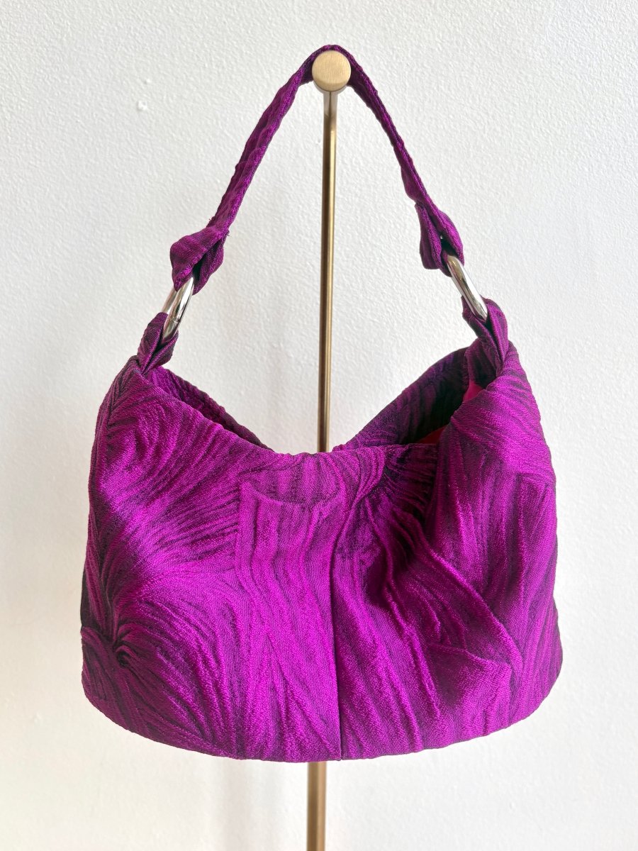 Mini Bucket Bag in Textured Dark Fuchsia - Made X Hudson