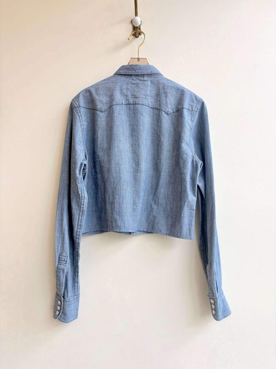 The Kevin Top | Stone Denim w/ Pearl Snaps (Reworked) - Made X Hudson
