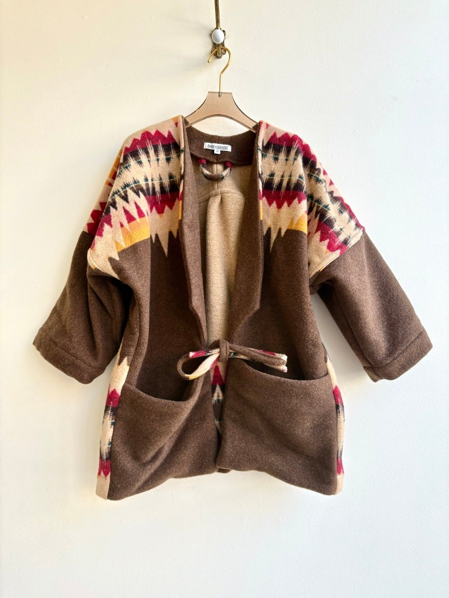 Southwestern Mostly Brown + Neutral Wool Chore Jacket - Made X Hudson
