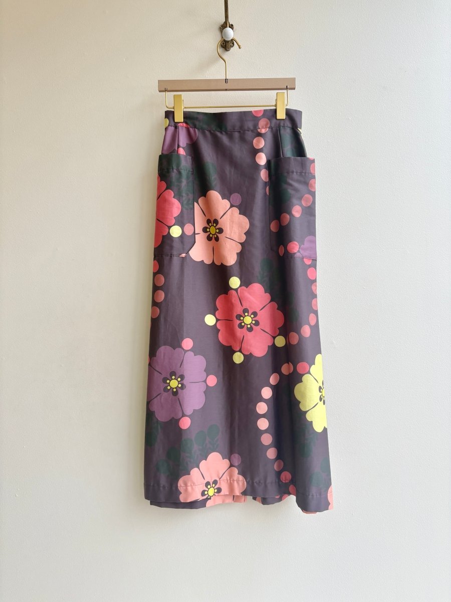 Plum Flower Power Ross Maxi Skirt - Made X Hudson