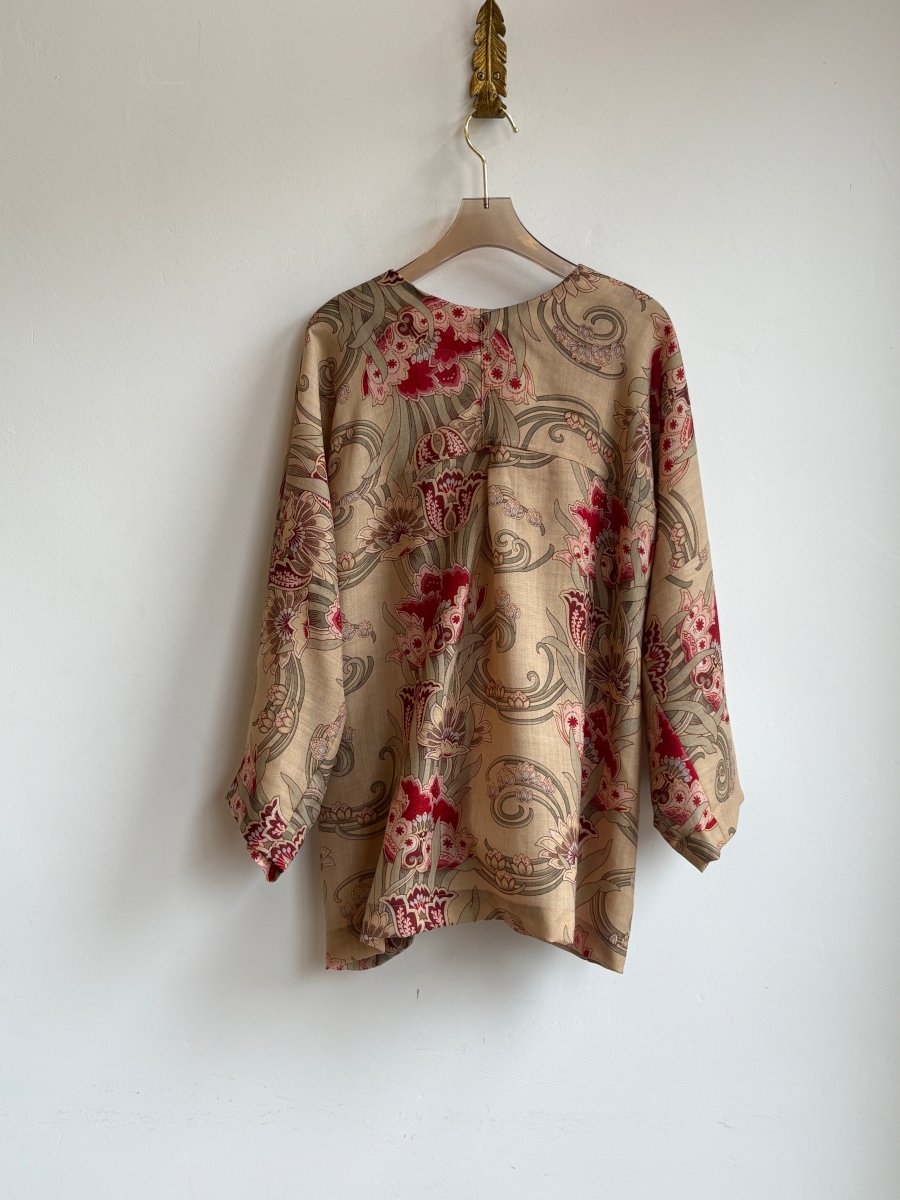 Silk Art Nouveau Floral Print Chore Jacket - Made X Hudson