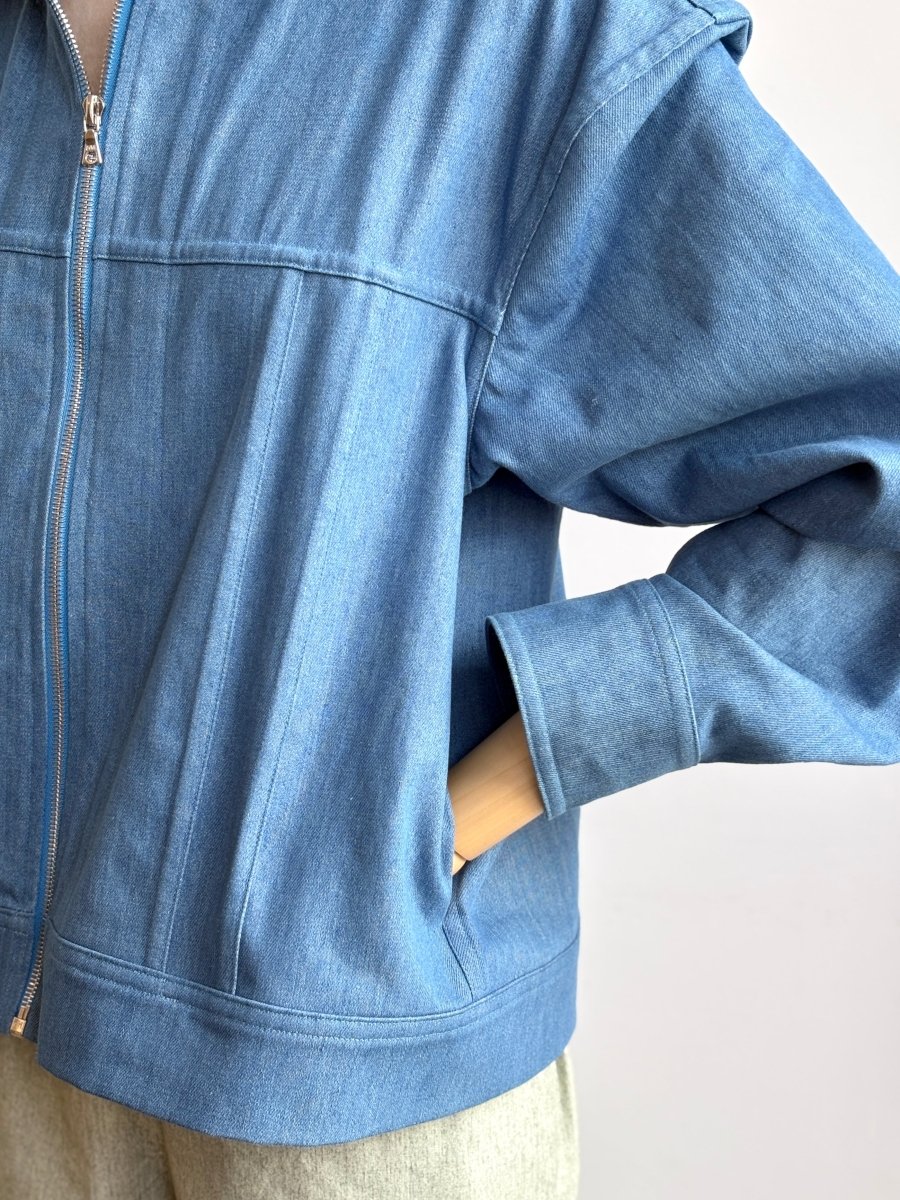 Light Denim Zip - up Leisure Jacket - Made X Hudson