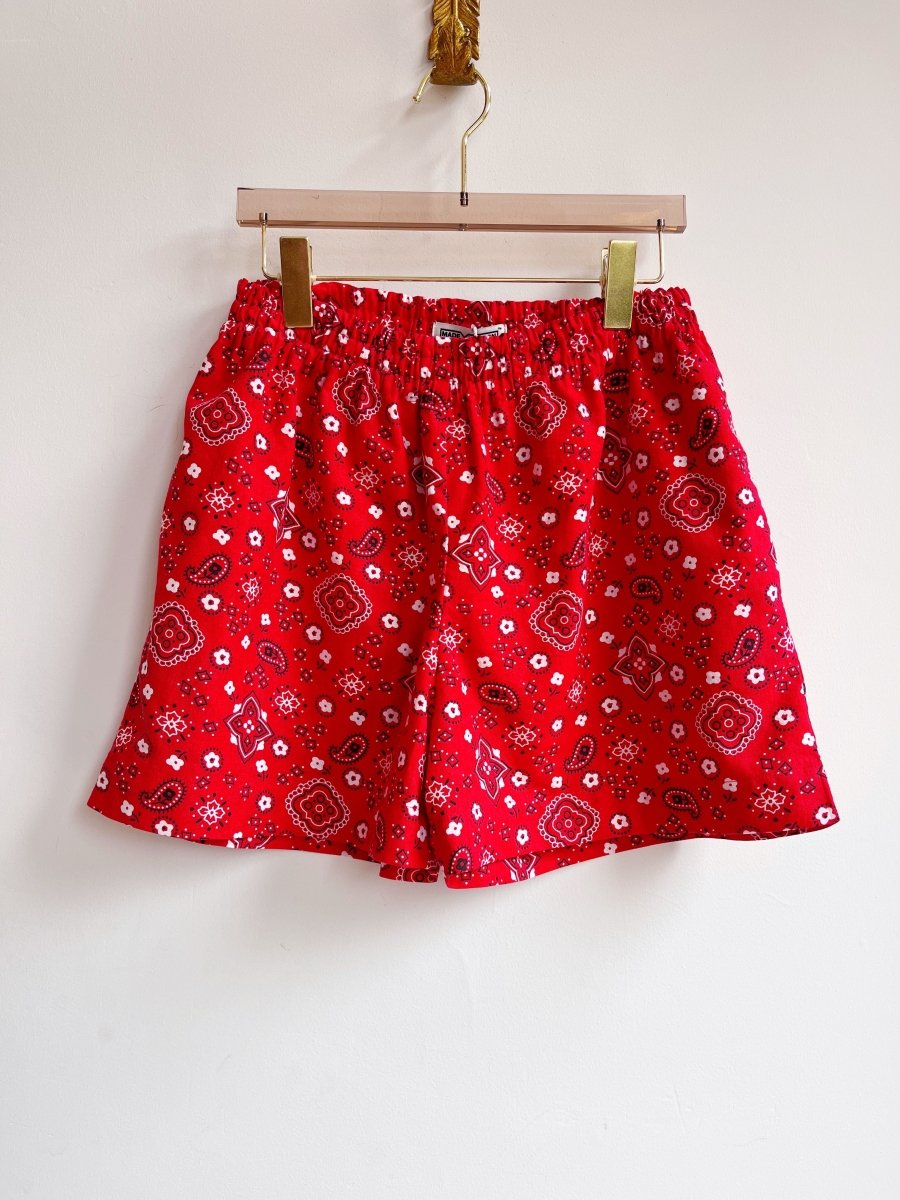Red Bandana Print Town Shorts - Made X Hudson