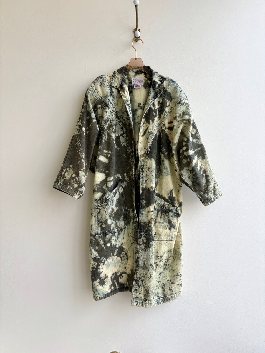 Vintage Hand Dyed Olive Denim Trench Coat (Reworked) - Made X Hudson