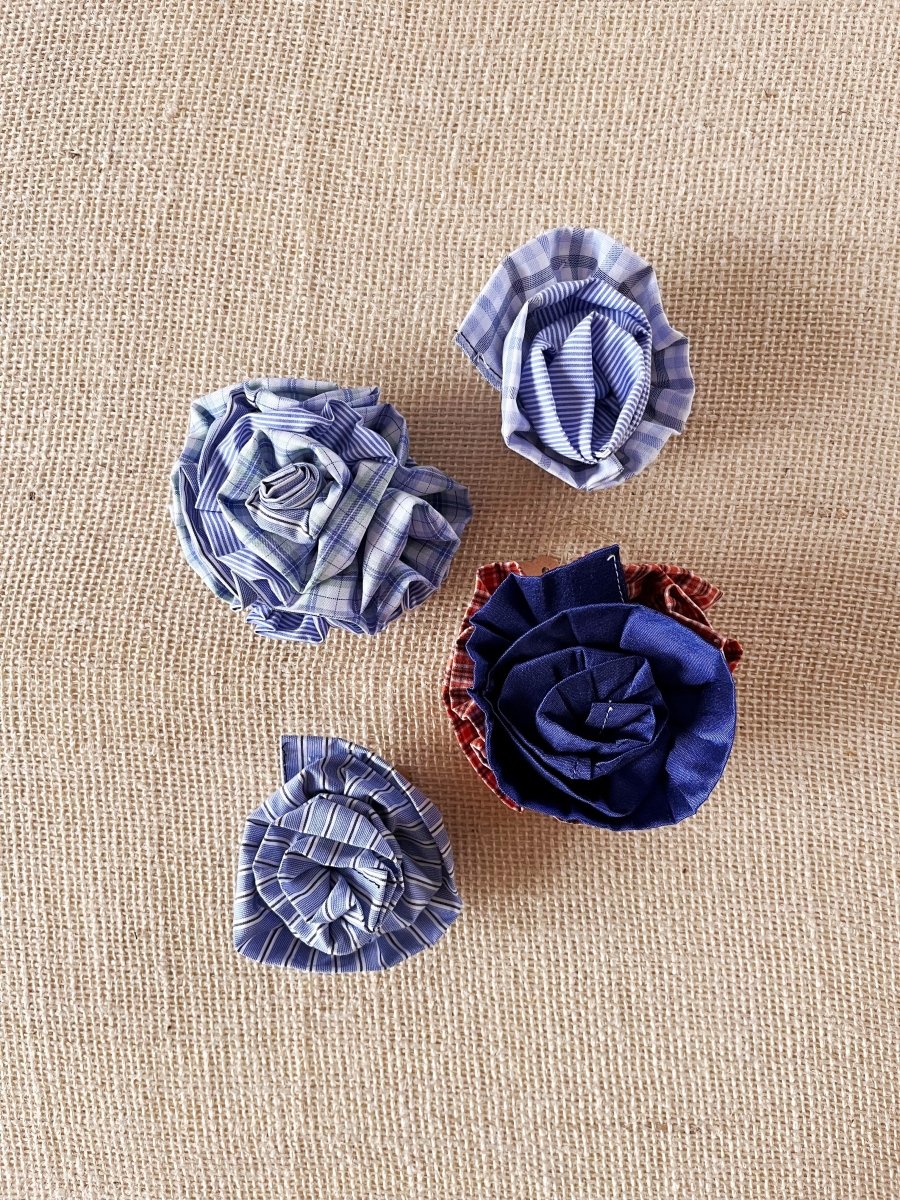 Upcycled Shirt Flower Pins (Multiple Styles) - Made X Hudson