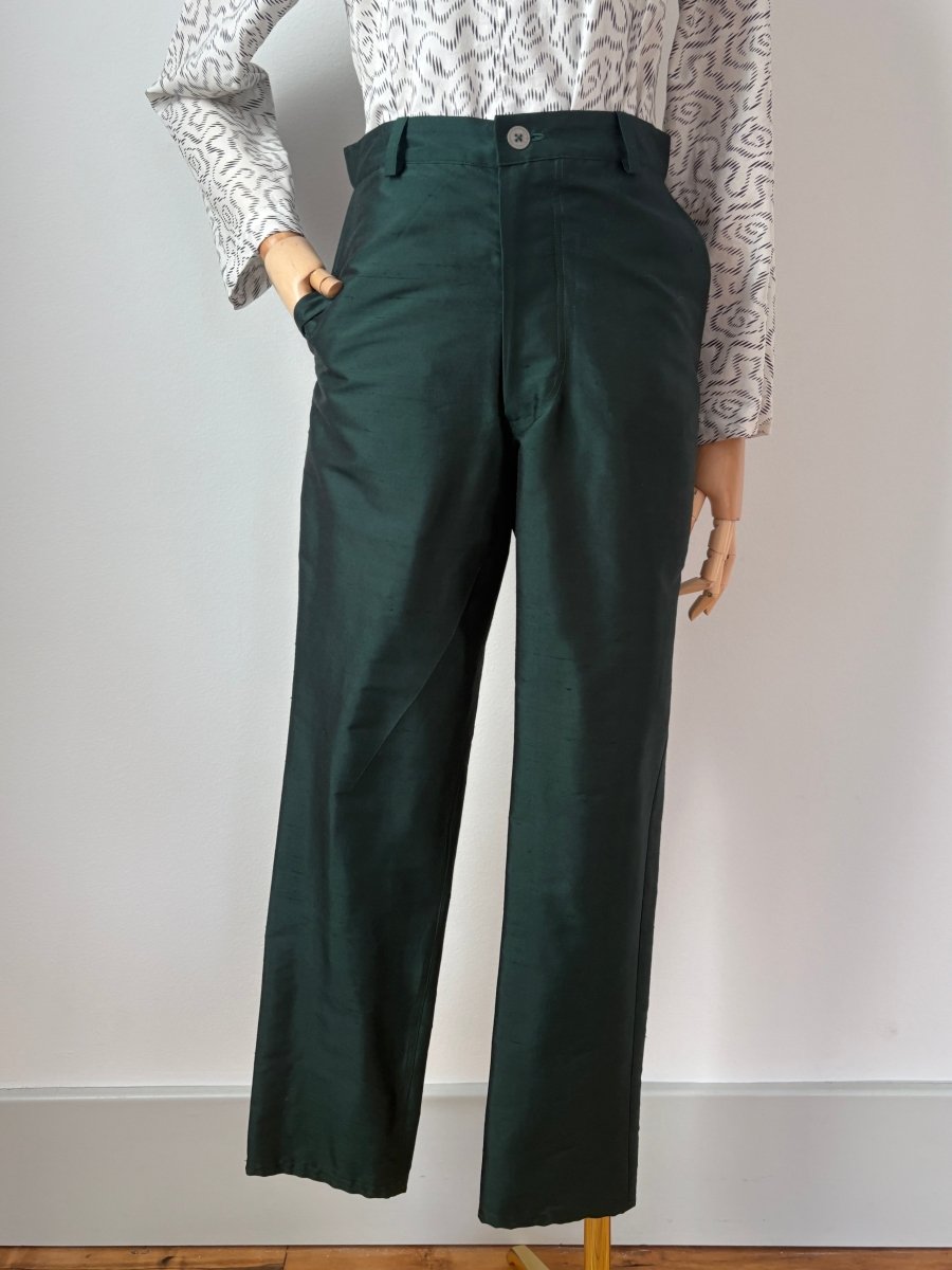 Marlene Jean in Emerald Silk Shantung - Made X Hudson