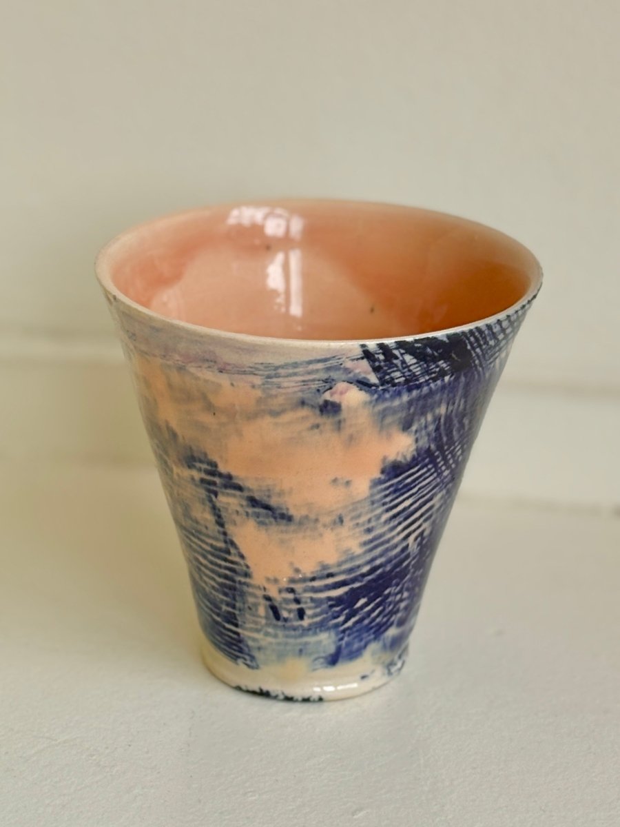 Blue & Terracotta Glazed Interior Decorative Vase - Made X Hudson