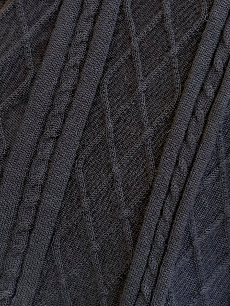 Oversized Black Alpaca Cable Knit Sweater (Unisex) - Made X Hudson