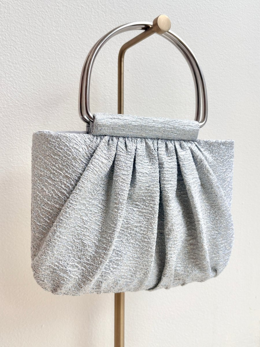 Gathered Crushed Silver Minnie Bag - Made X Hudson