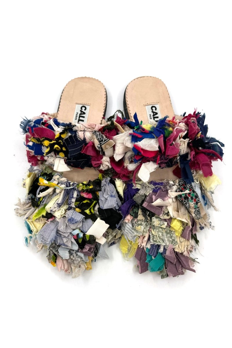 Suki Babouche Slides In Colors Party Mix, Lavender, Fuschia, & Pale Blue (Size 38) - Made X Hudson