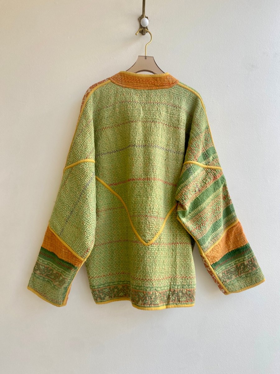 Reversible Ladhiya Quilted Jacket in Colors Orange, Yellow, Green & Purple, Blue - Made X Hudson