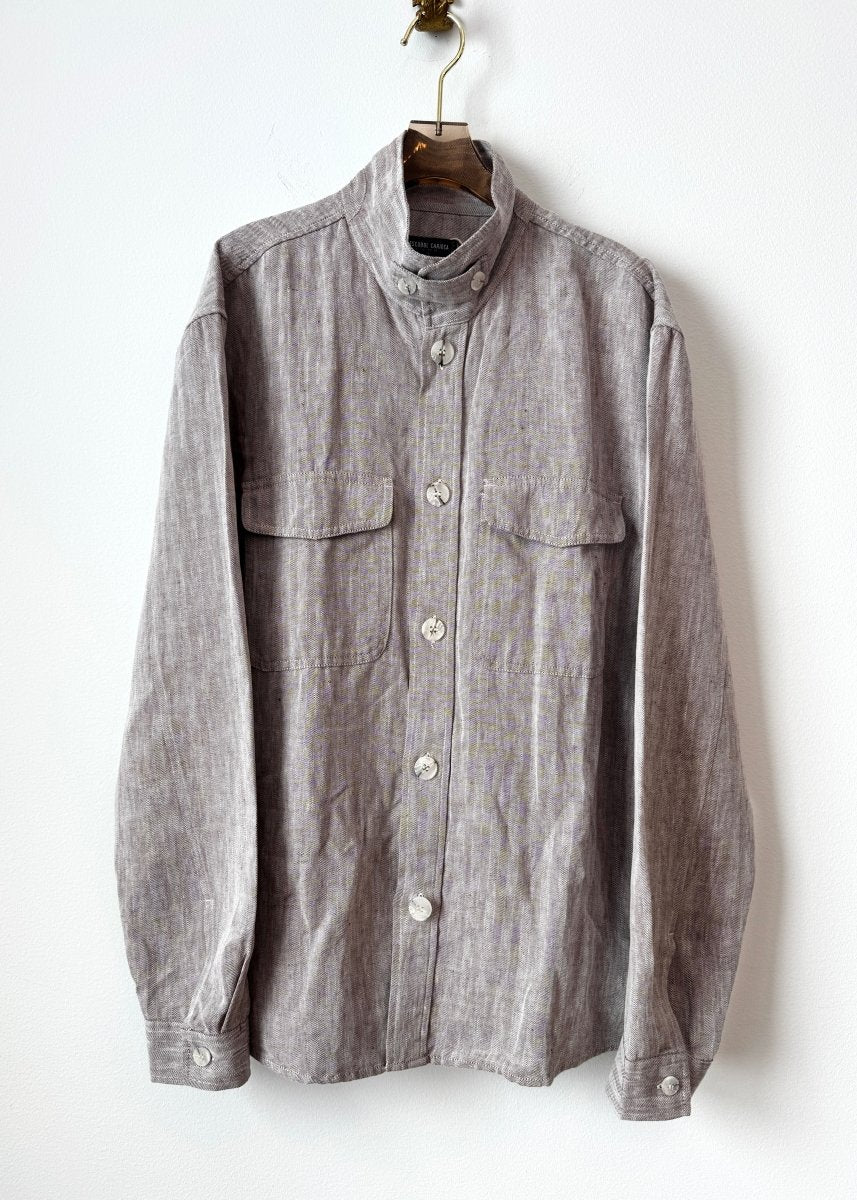 Frescobol Carioca | Bark Twill Stripe Long Sleeve Shirt Jacket (Vintage) - Made X Hudson