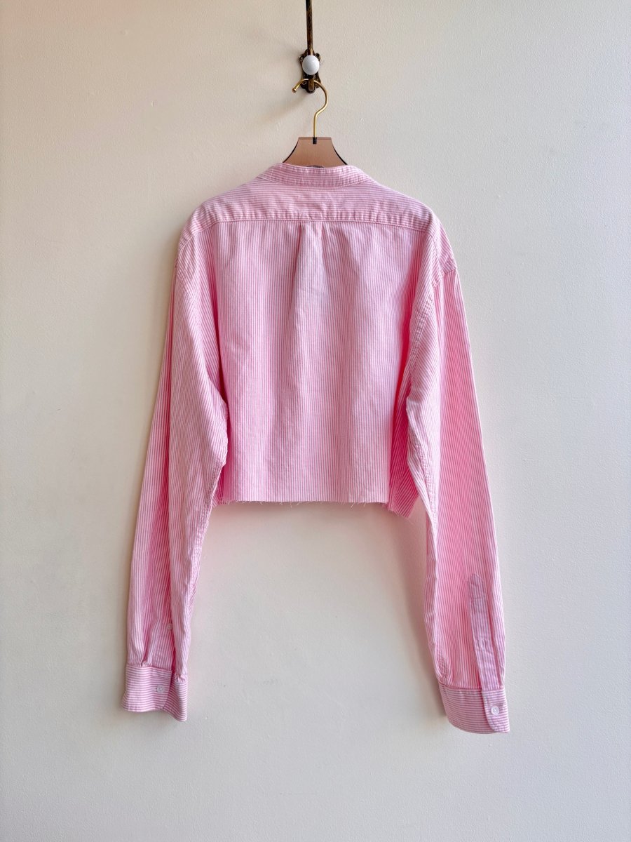 Pink Mini Stripe Annette Crop Top (Reworked) - Made X Hudson