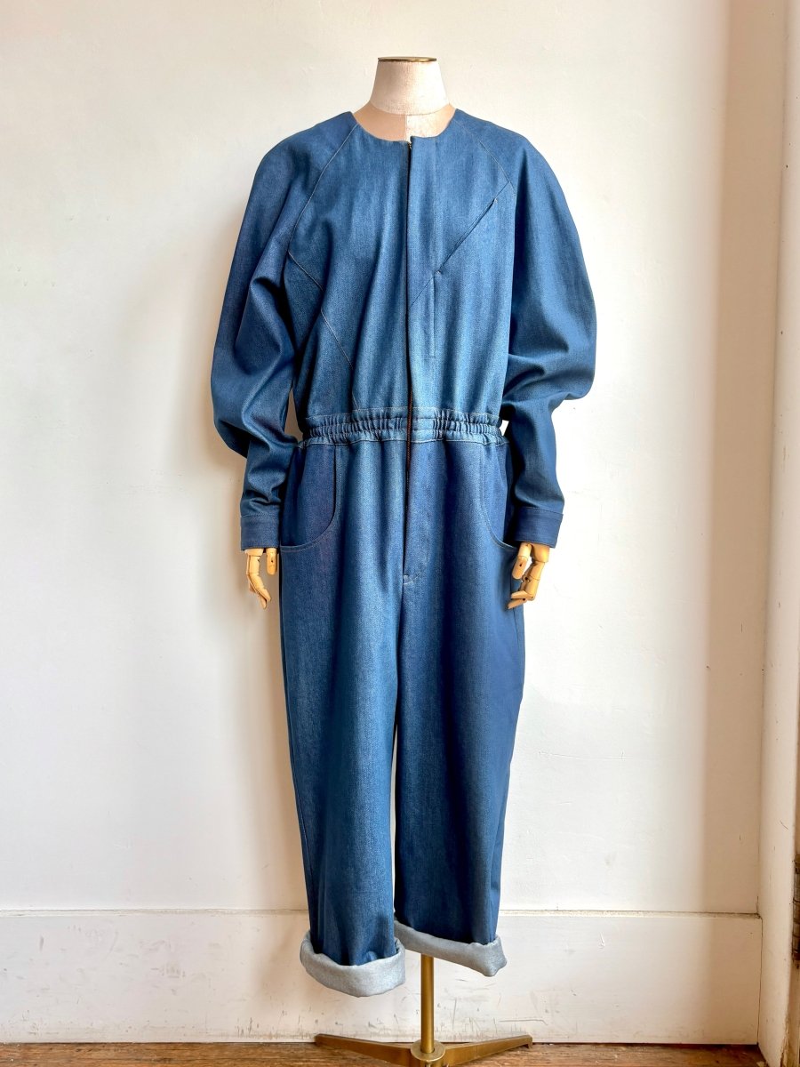 Denim and Gold Stitching Jumpsuit - Made X Hudson