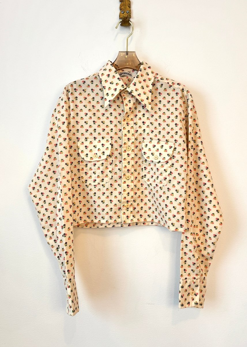 The Vale Shirt Long Sleeve in Vintage Brown and Pink Floral (Reworked) - Made X Hudson