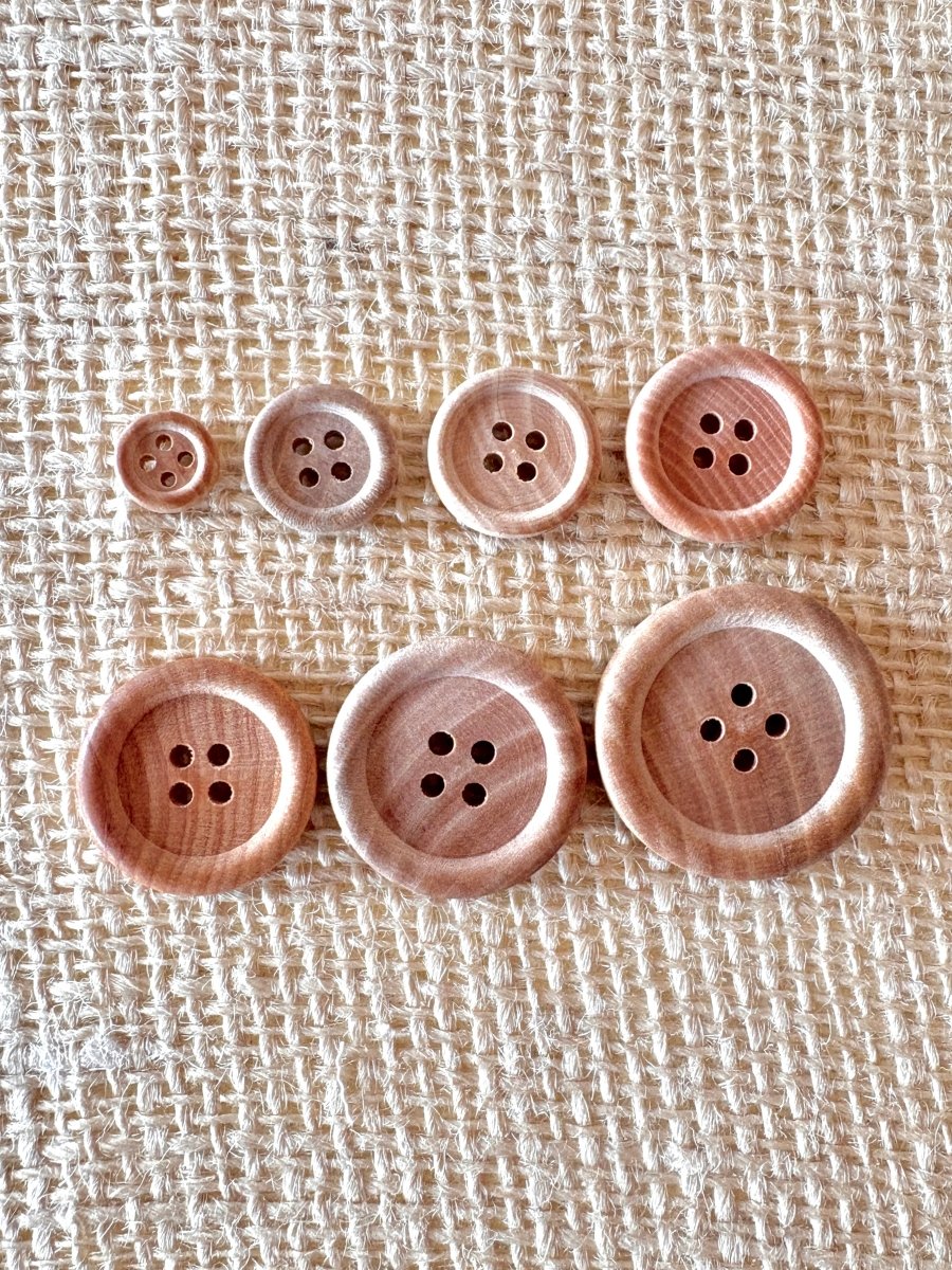 Dark Wood Grain Buttons | 6 pack (Multiple Sizes) - Made X Hudson