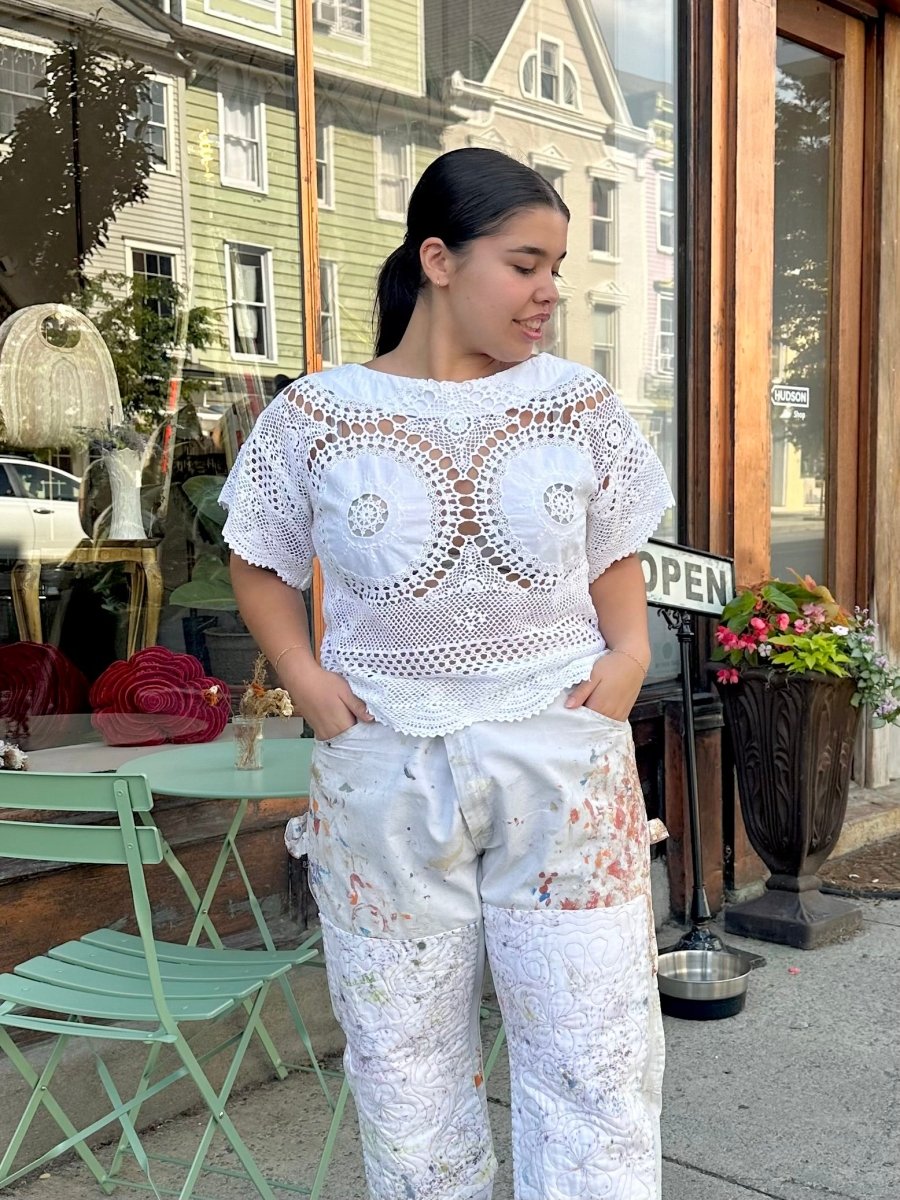 Heirloom Crochet Top (White Pinwheels) - Made X Hudson