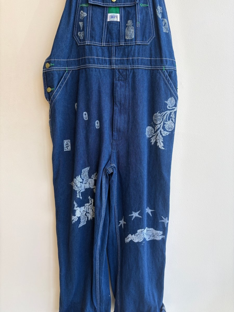 Farmer Overalls Mix Motif | Block Printed (Reworked) - Made X Hudson