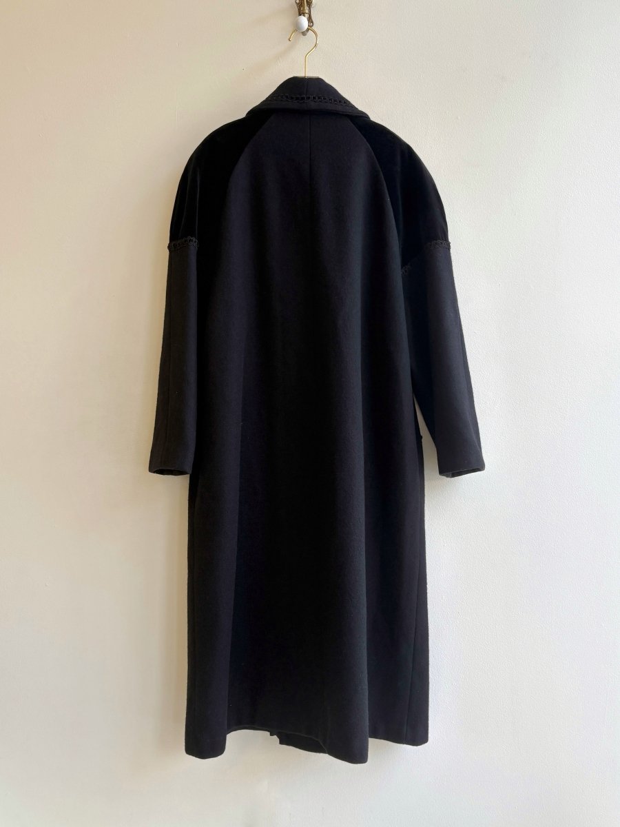 Lady Suzette | Black Wool & Velvet Coat (Vintage) - Made X Hudson