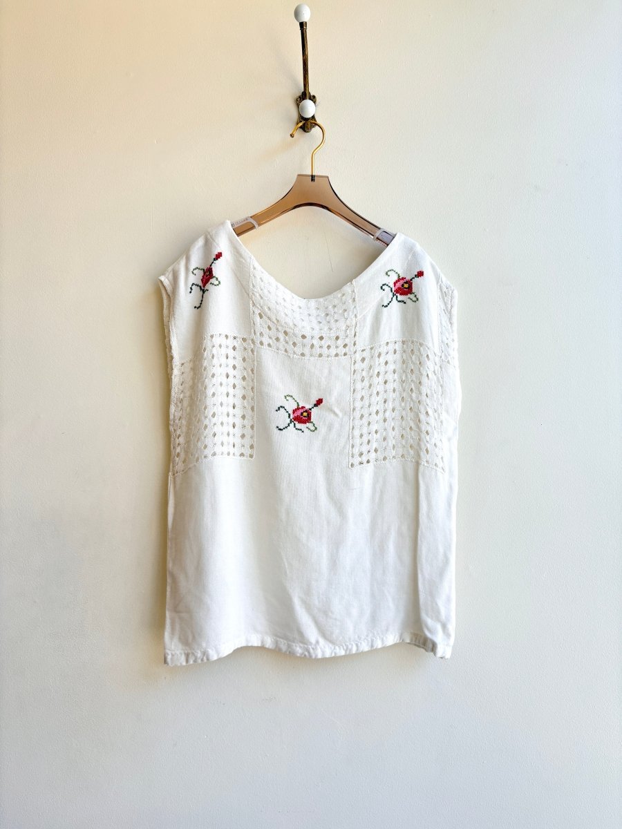 Rose Bud Cross Stitch Lace Box Top - Made X Hudson