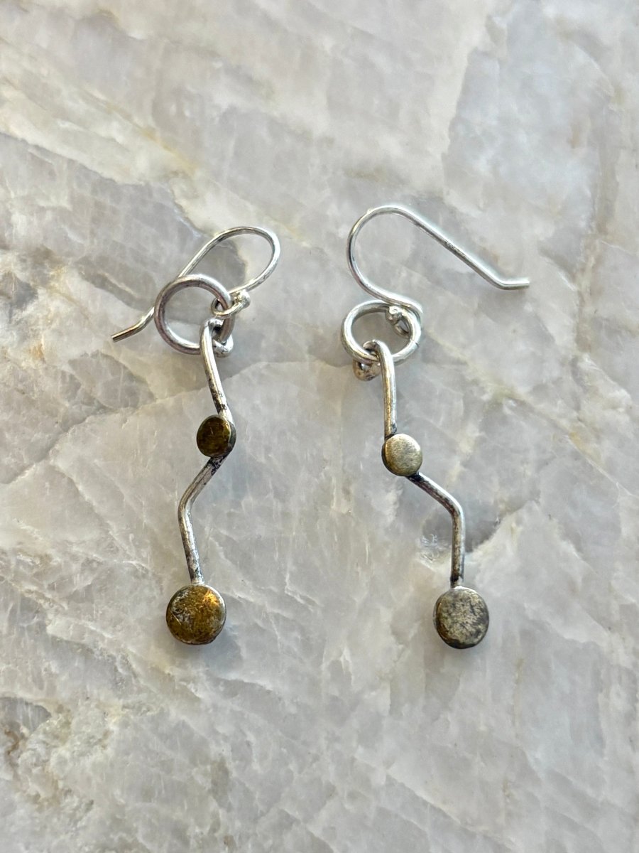 Handmade Sterling Silver & Brass Calder Wire Earrings - Made X Hudson