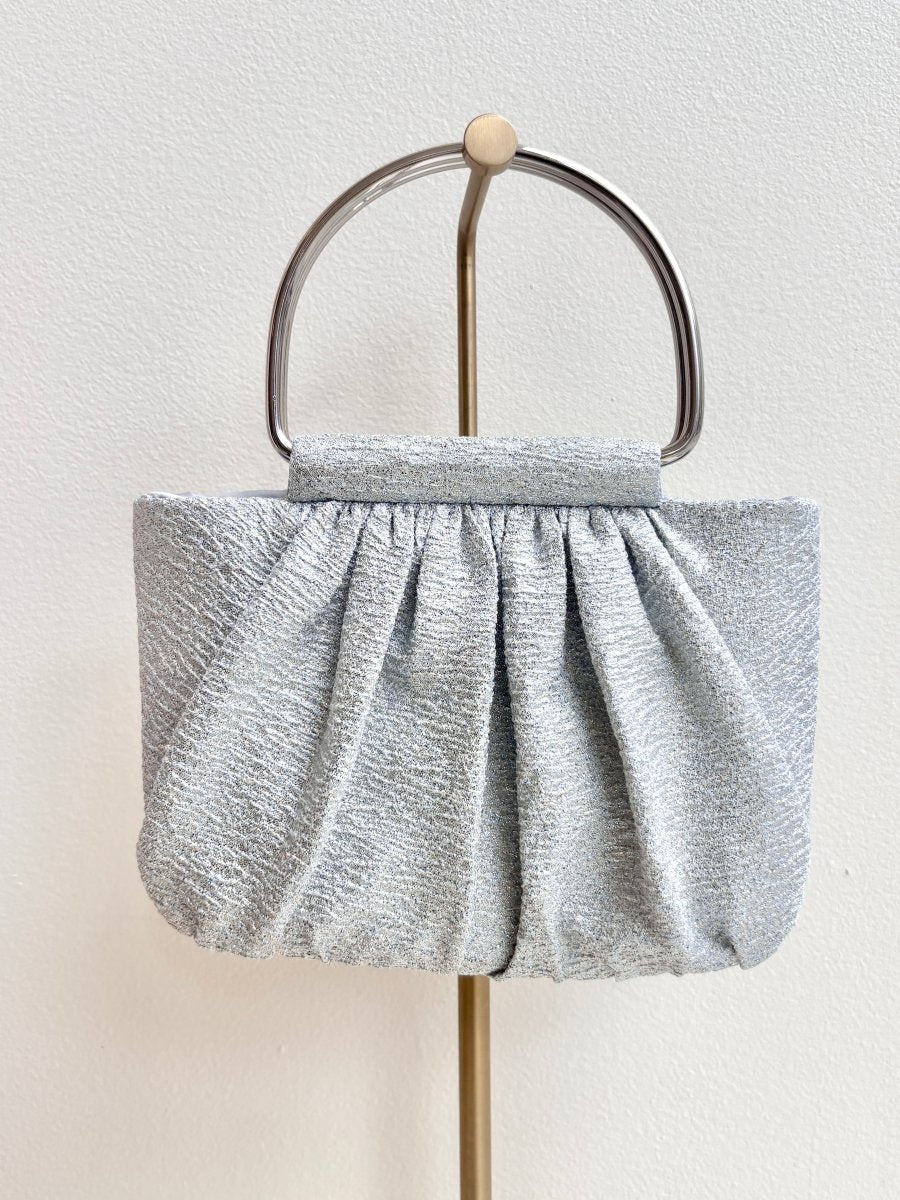 Gathered Crushed Silver Minnie Bag - Made X Hudson