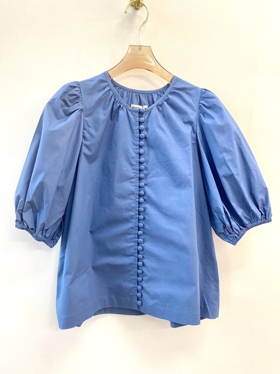 Blue Button Down Edith Blouse - Made X Hudson