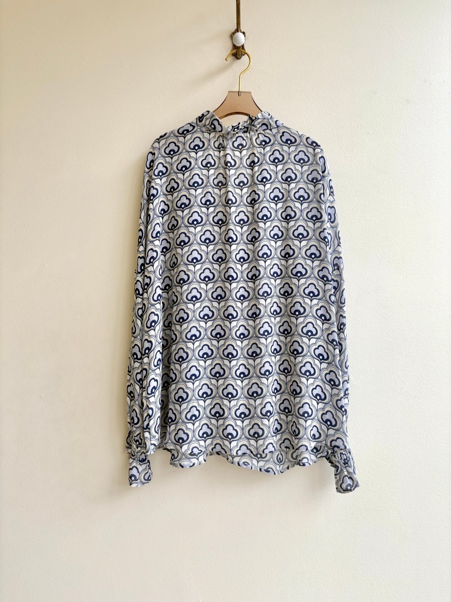 Finley | Blue 60’s Geometric Print Top (Vintage) - Made X Hudson