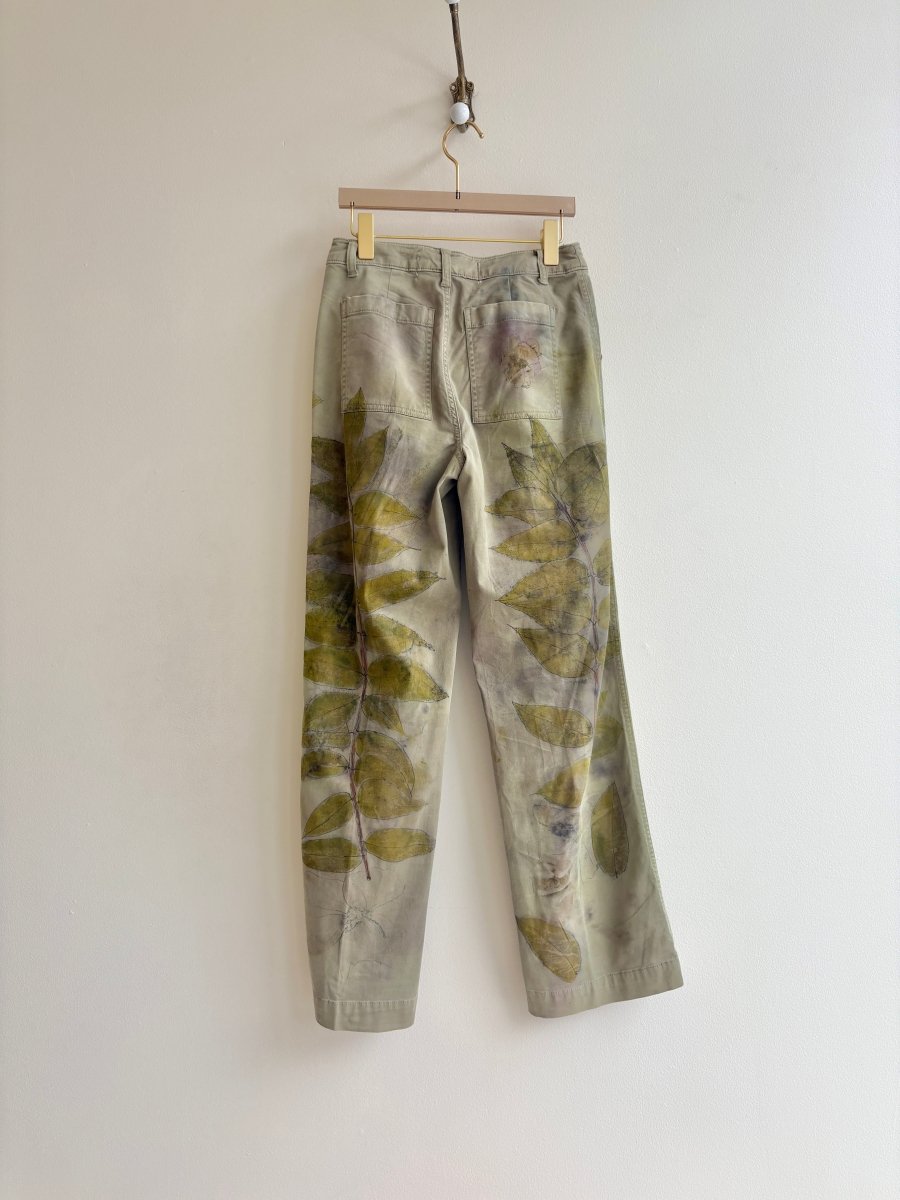 Olive Eco Printed & Hand Drawn Pants (Reworked) - Made X Hudson