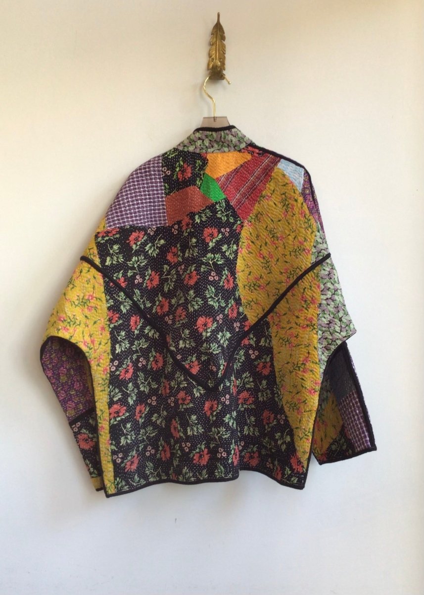 Reversible Ladhiya Quilted Jacket in Colors Blue, Black, Cream, Grey & Black, Red, Purple, Green - Made X Hudson