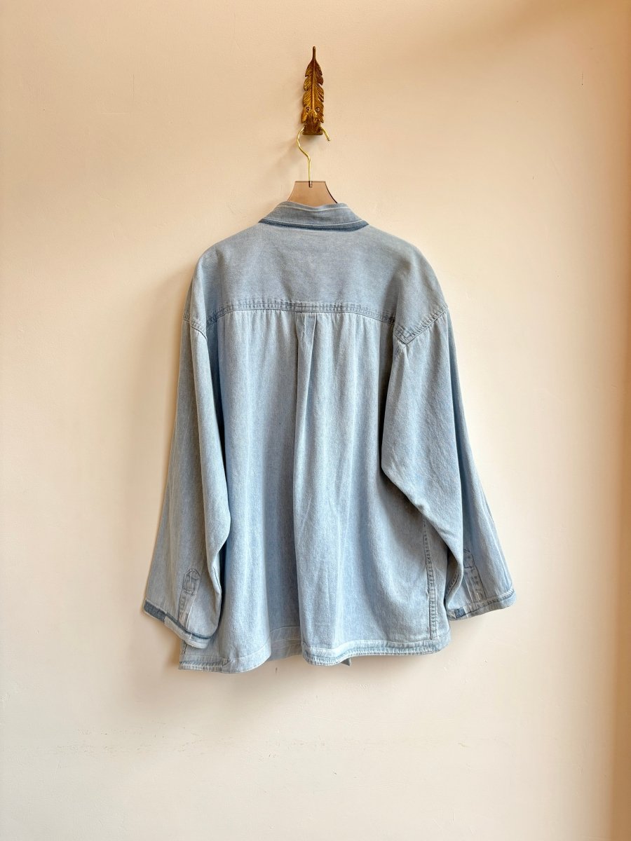 2 - Pocket Denim Window Patchwork - Collar Wrap Jacket (Reworked) - Made X Hudson