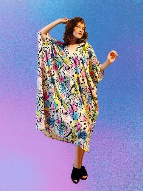 Electric Butterfly Caftan Dress - Made X Hudson