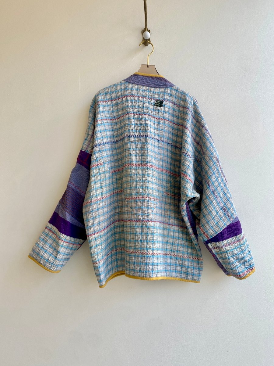 Reversible Ladhiya Quilted Jacket in Colors Orange, Yellow, Green & Purple, Blue - Made X Hudson