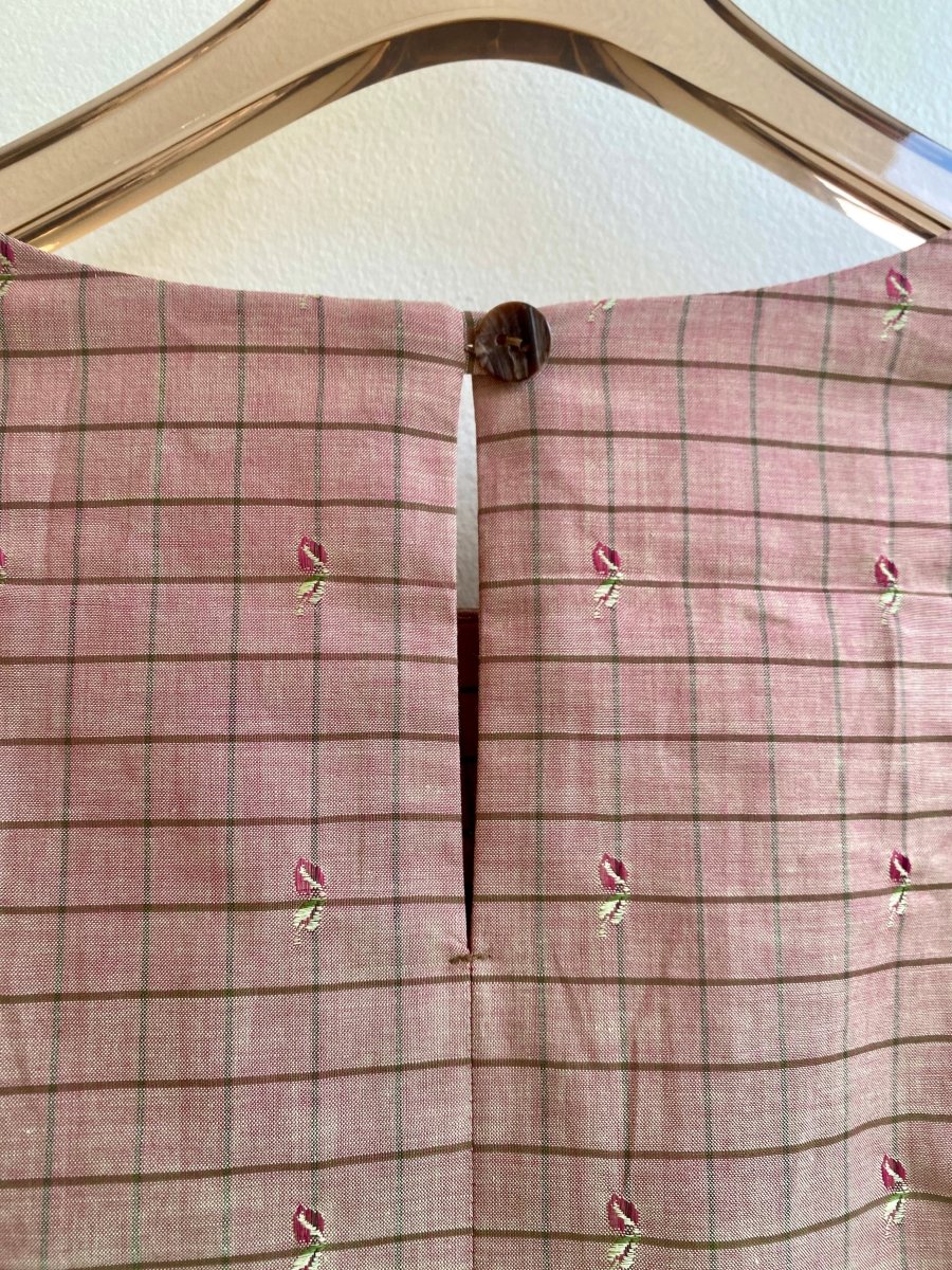 Iridescent Brown/Rose Plaid Handkerchief Hem Shirt w/ Patch Pockets - Made X Hudson