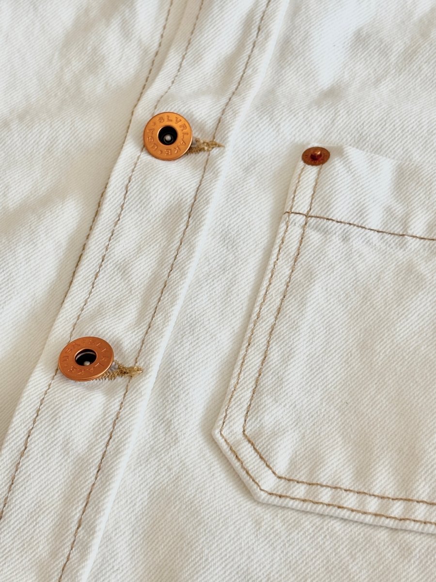 SLVRLAKE | White Button Up Denim Short Sleeve Shirt (Vintage) - Made X Hudson