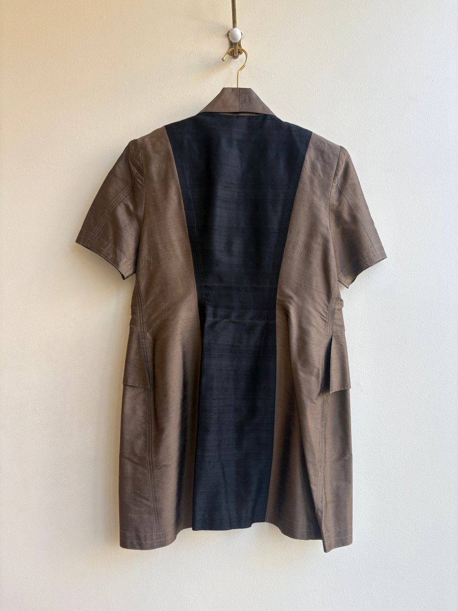 Marie Saint Pierre | Bronze and Black Short Sleeve Dress Jacket (Vintage) - Made X Hudson