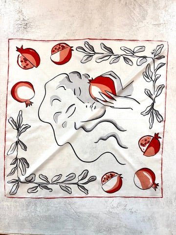 Persephone and Pomegranate Silk Scarf - Made X Hudson