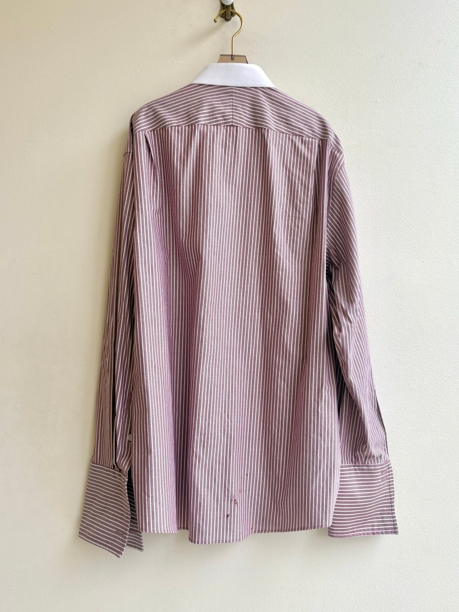 “Chet” Maroon & White Stripe Artichoke Pocket Print (Reworked) - Made X Hudson