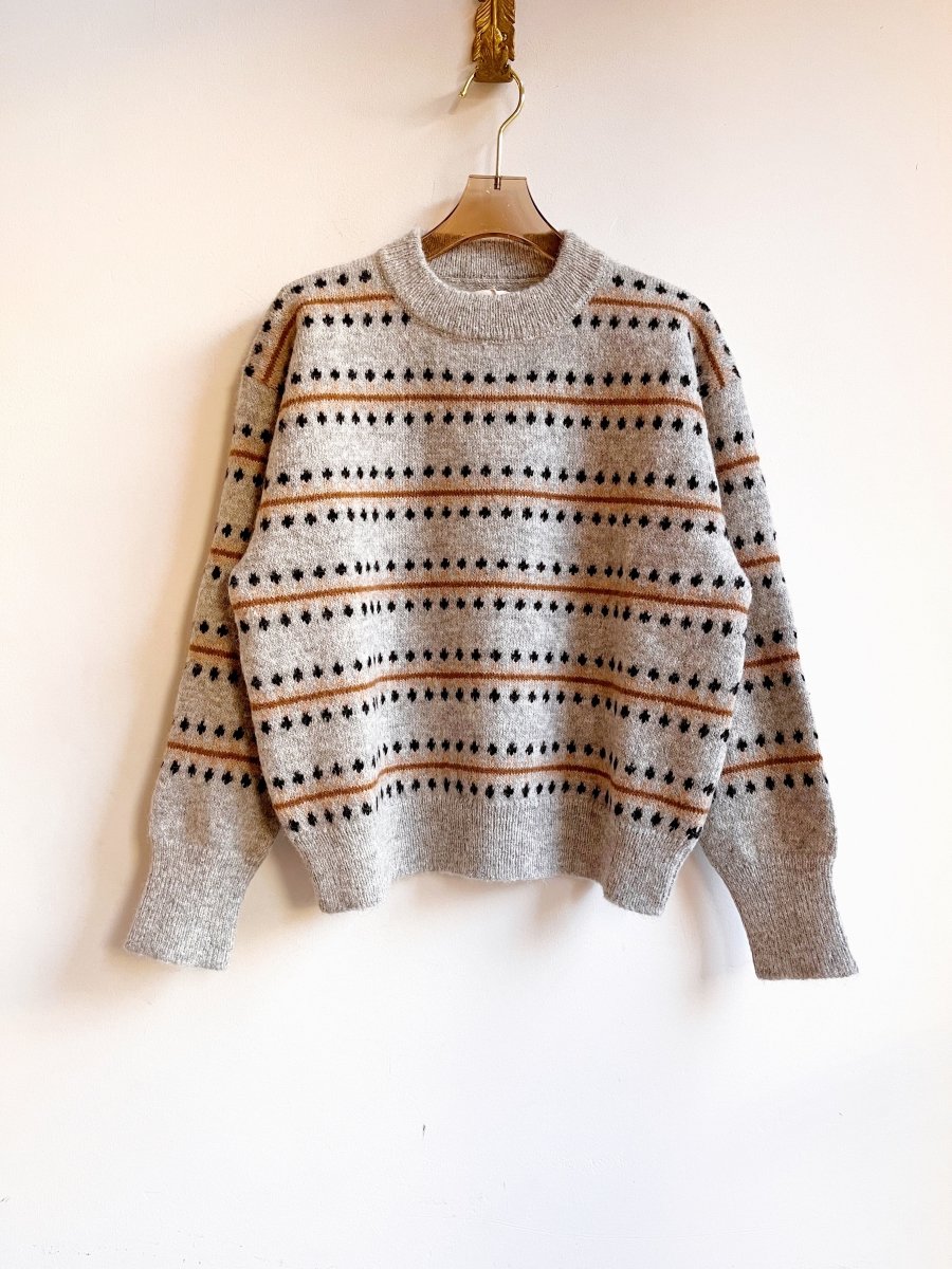 Moonstone | Vera Fairisle Crew Sweater (Multiple Sizes) - Made X Hudson