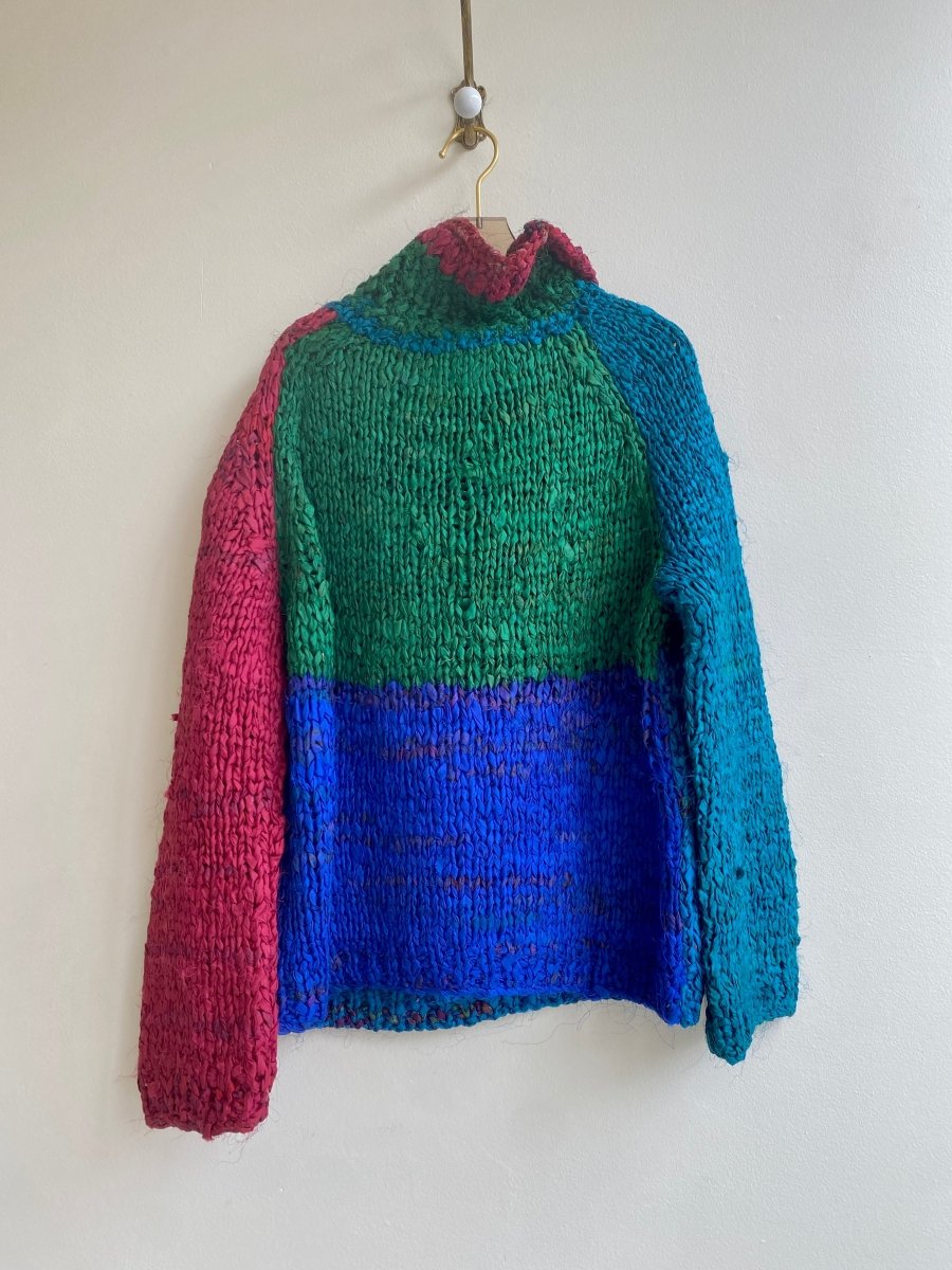 Vishnu Roll - Neck Sweater in Colors Burgundy, Green, Blue - Made X Hudson