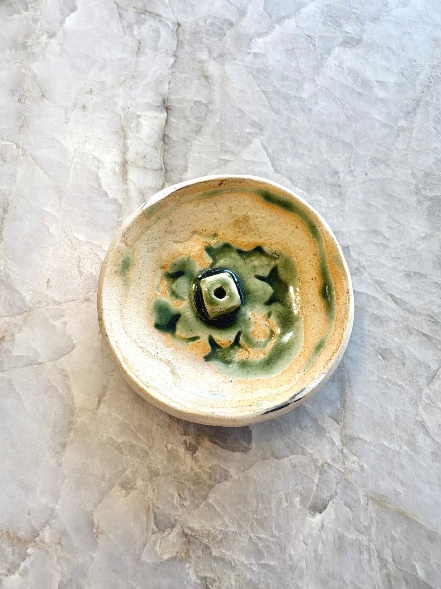 Pale Yellow & Sage Incense Holder - Made X Hudson