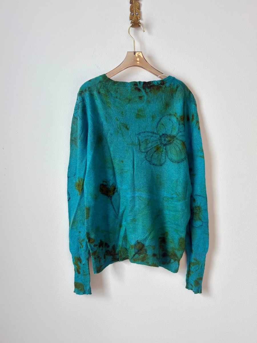 Aqua Flora Cashmere Sweater (Reworked) - Made X Hudson