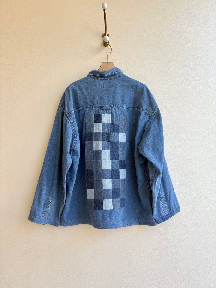 Rectangle Patched Back Denim Shirtjacket (Reworked) - Made X Hudson