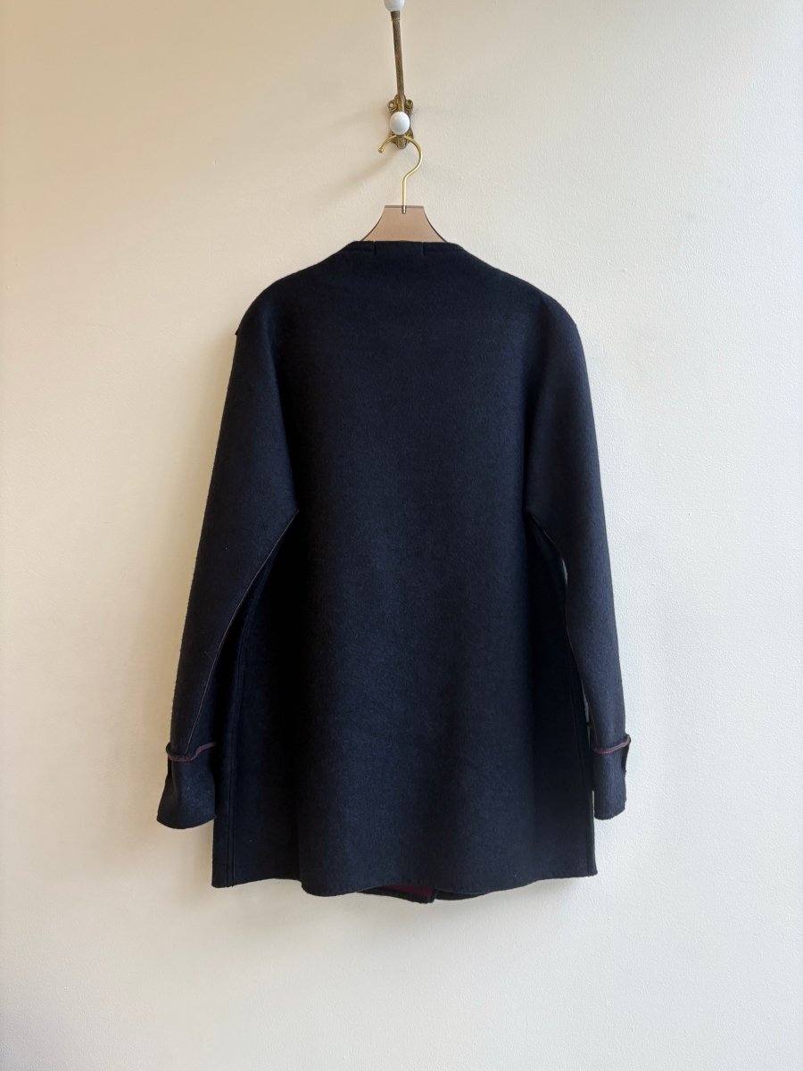 Black & Burgundy | Reversible Over Coat w/ Pockets - Made X Hudson