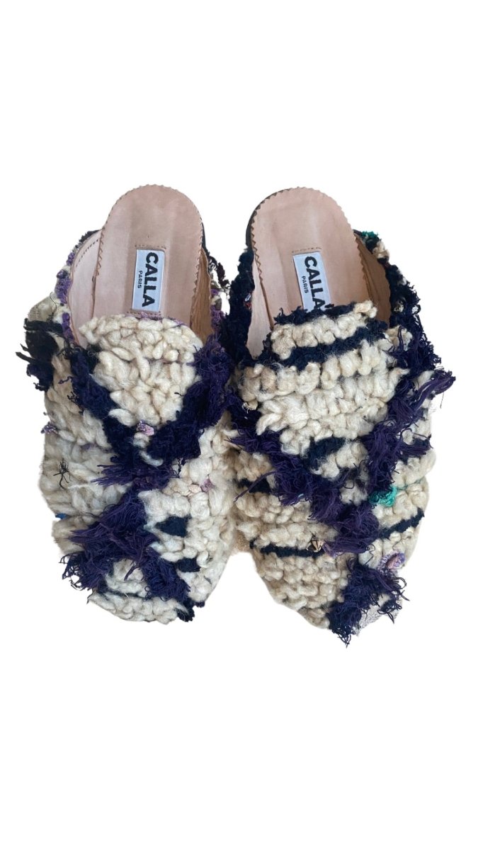 Niki Babouche “Artist X” Flats In Colors Black, Cream, & Purple (Size 41) - Made X Hudson
