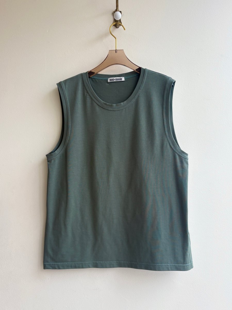 Muscle Tee in Sea Green Cotton - Made X Hudson