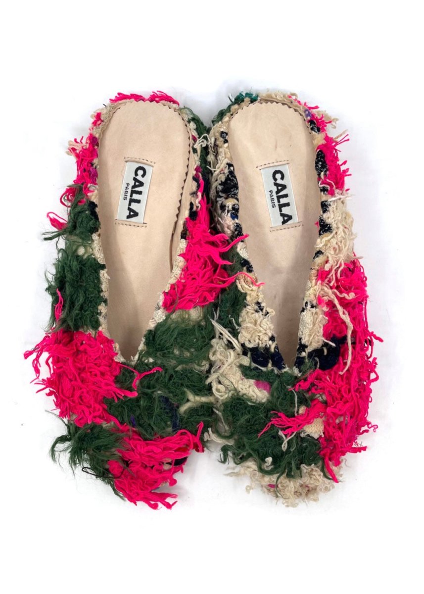 Aili Babouche “Styrene” Mules In Colors Moss, Hot Pink, Cream, Black (Size 39) - Made X Hudson